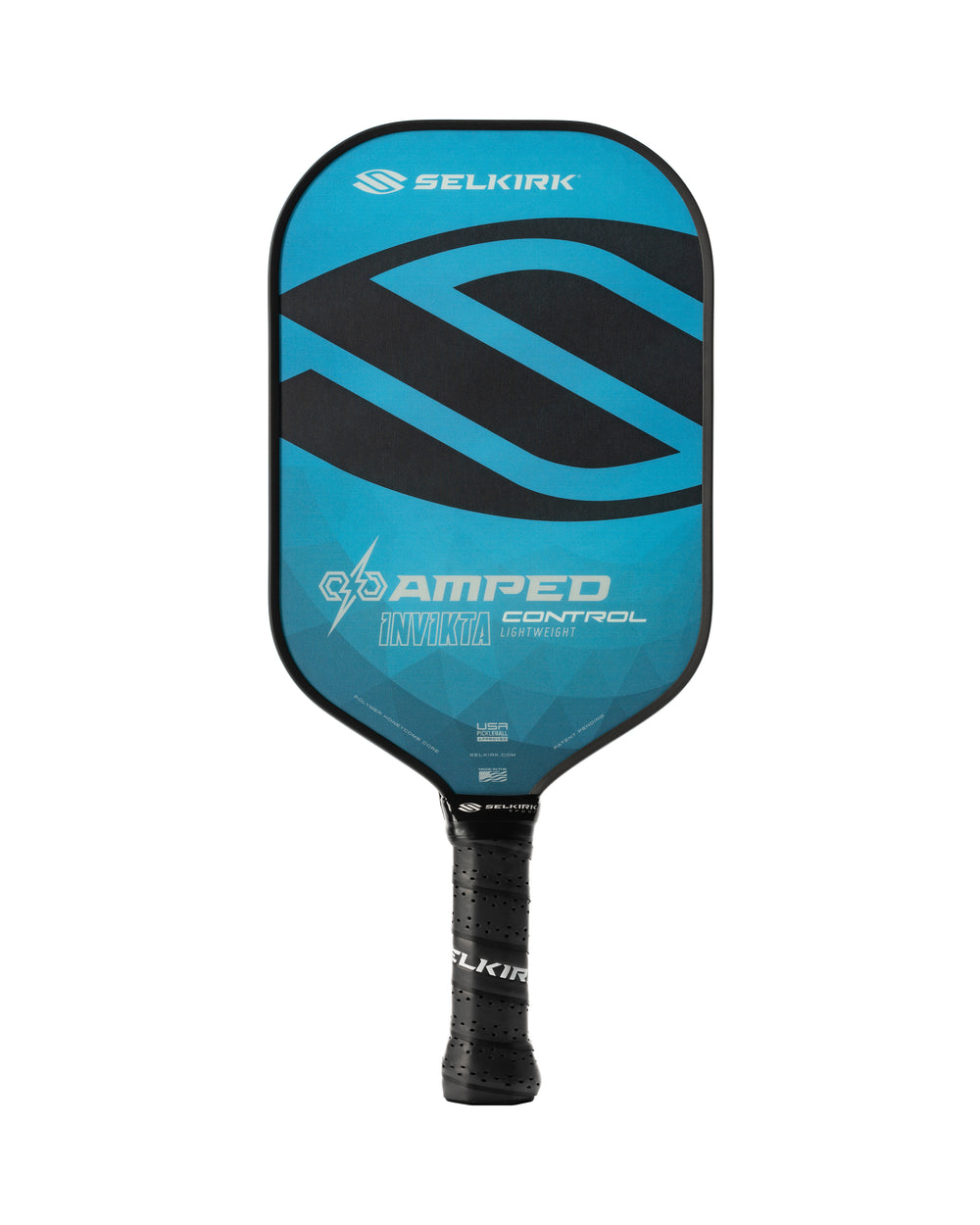 Front view of Blue Selkirk AMPED Control - Invikta - Pickleball Paddle.