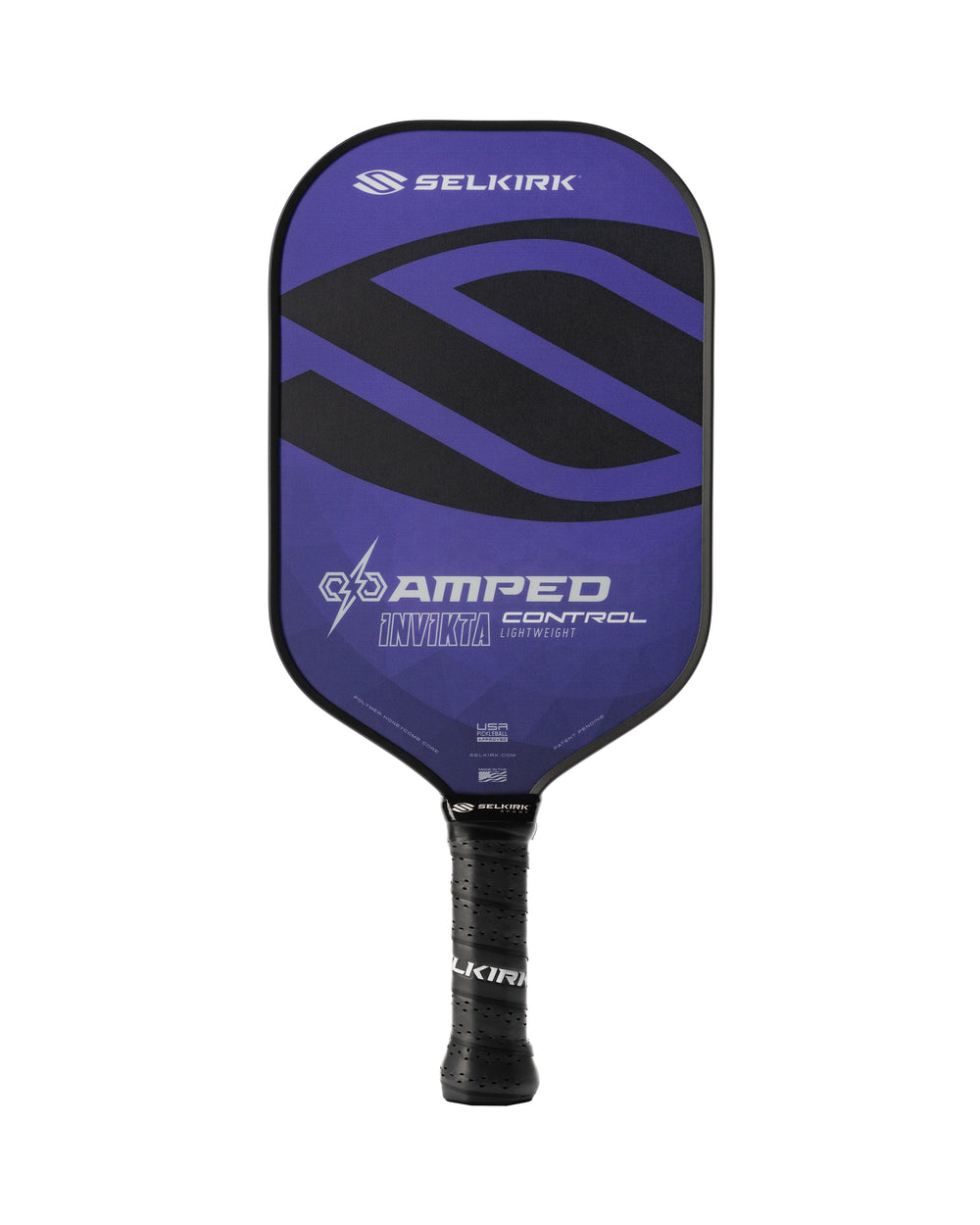 Front view of Blue Selkirk AMPED Control - Invikta - Pickleball Paddle.