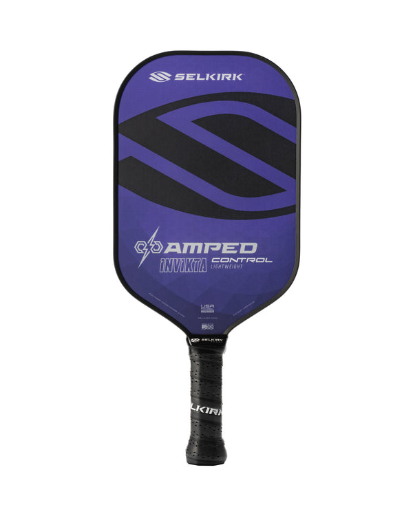 Front view of Blue Selkirk AMPED Control - Invikta - Pickleball Paddle.