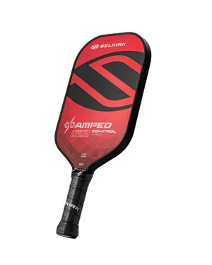 Selkirk AMPED Control pickleball paddle with Fiberglass FiberFlex+ face, red design