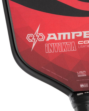 Close-up of AMPED Control Invikta paddle showing EdgeSentry™ Edgeguard and logo