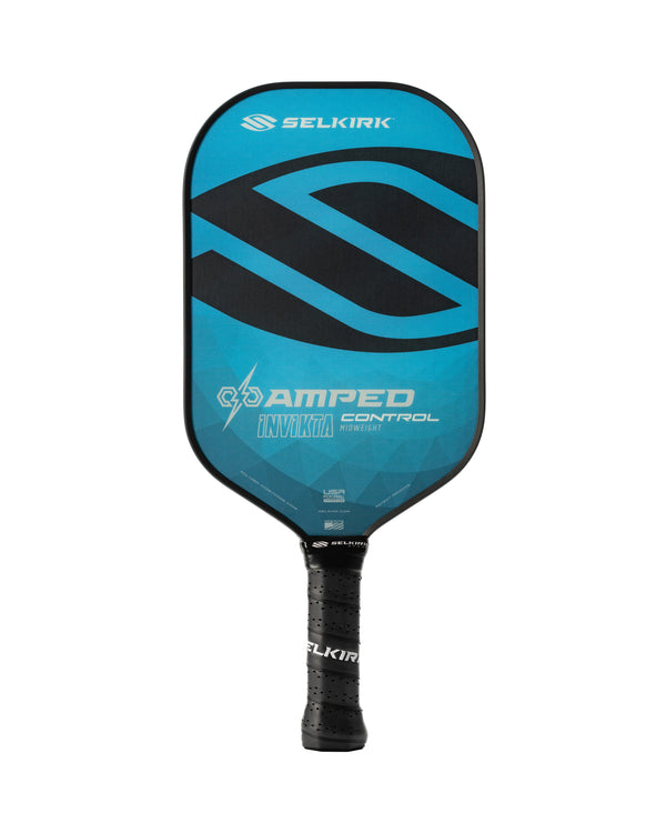 Front view of Blue Selkirk AMPED Control - Invikta - Pickleball Paddle.