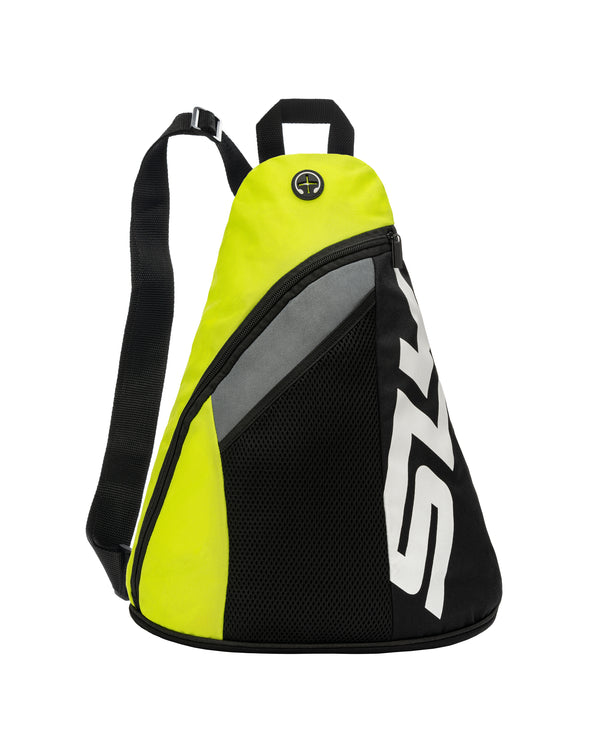 SLK Atlas Max Pickleball Sling Bag in black and yellow with logo