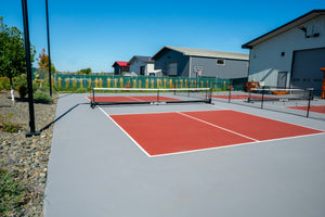Pickleball court with Selkirk Semi-Permanent Pro Pickleball Net installed