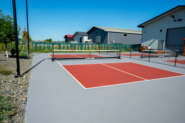 Pickleball court with Selkirk Semi-Permanent Pro Pickleball Net installed