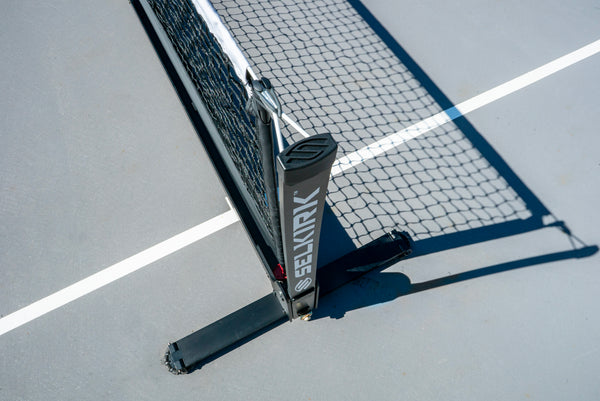 Selkirk Semi-Permanent Pro Pickleball Net with aluminum frame and netting