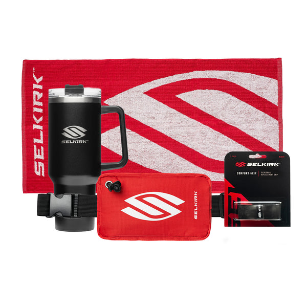 Selkirk Pickleball Bundle Set in red and black.