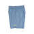 Men's Seek Shorts in blue color, featuring an elastic waistband and lasso drawcord.