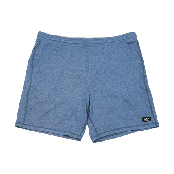 Men's Kunga Soft Shorts in blue color, featuring pockets and a comfortable fit.