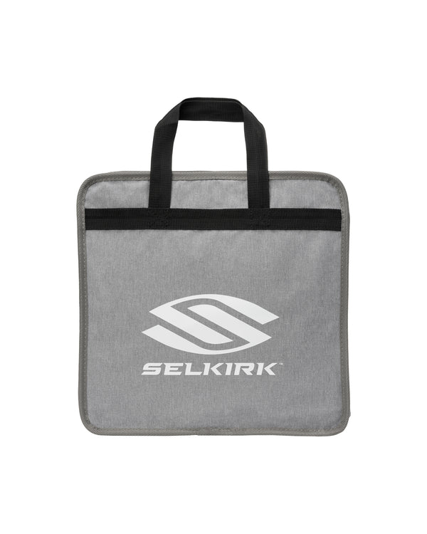 Gray carrying bag for Selkirk Sport Low Profile Mesh Pickleball Court Chair with logo