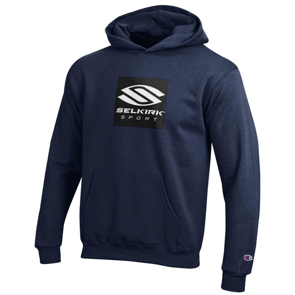 Navy Selkirk Youth Hoodie featuring Champion Powerblend design