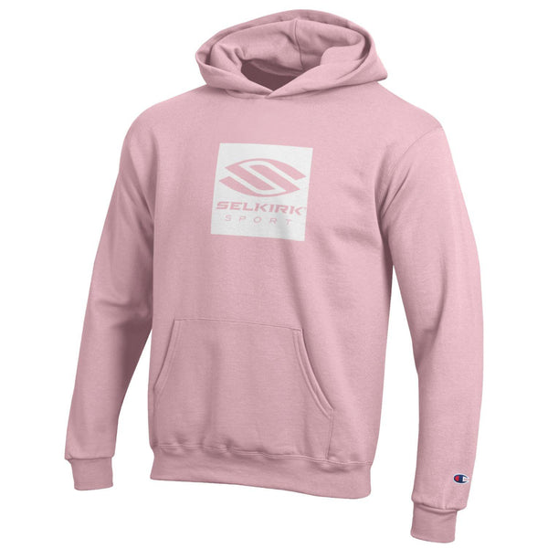 Pink Selkirk Youth Hoodie featuring Champion Powerblend design