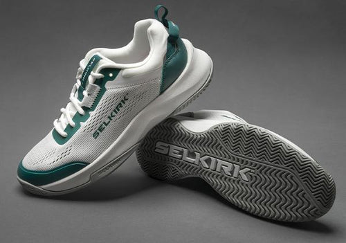 Men's CourtStrike Pickleball Shoes in White Pine, size 7, showcasing the design and sole.