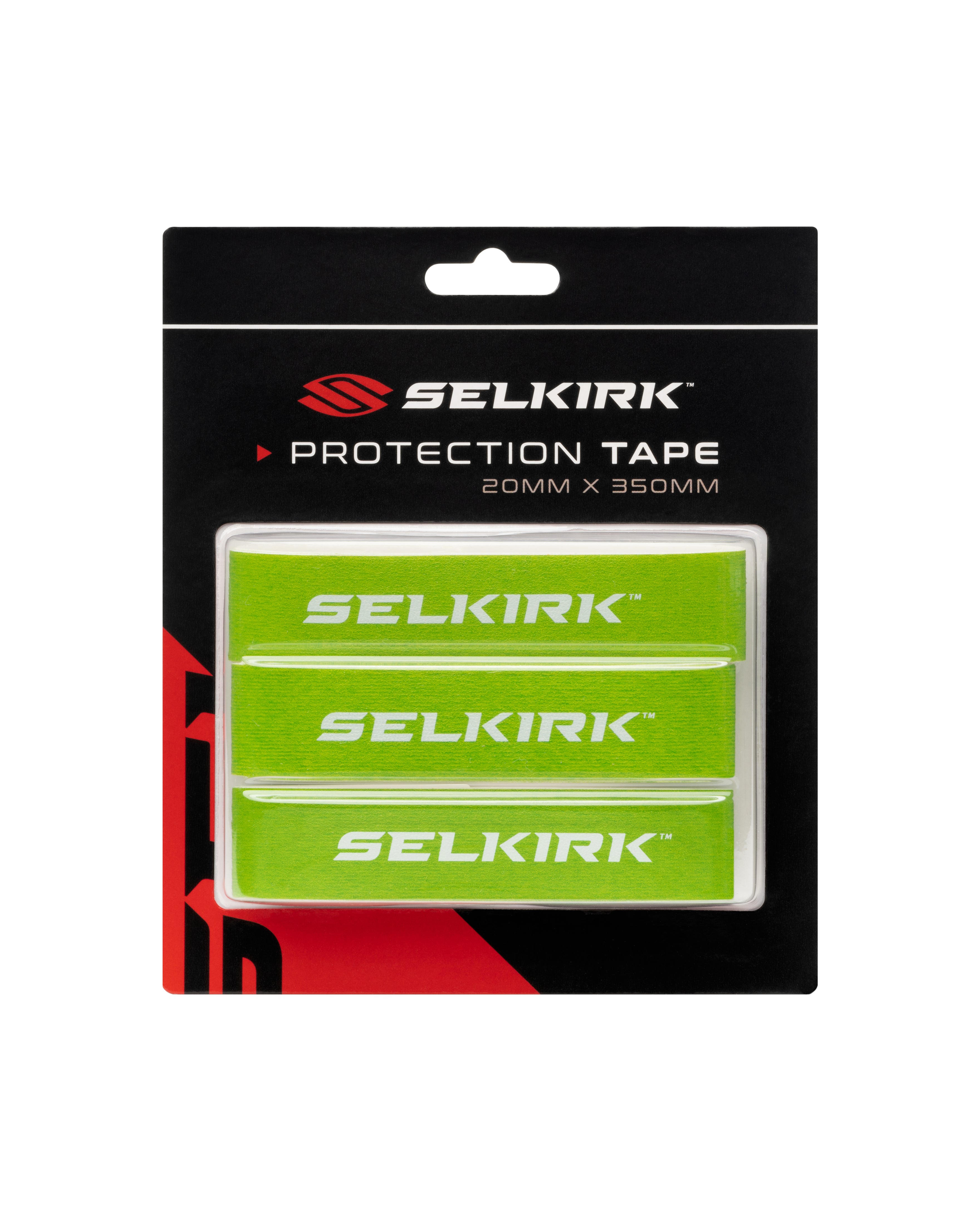 Selkirk Protection Tape - Green, 20mm x 350mm, three strips in packaging