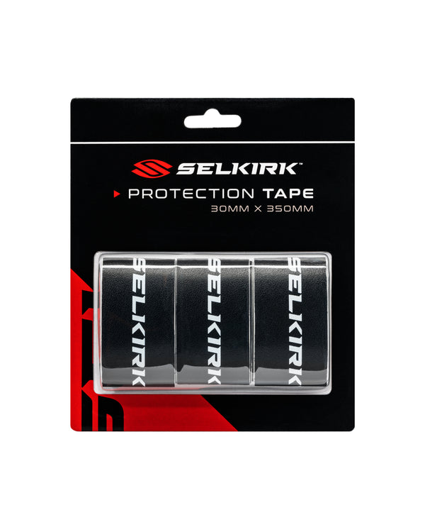 Selkirk Pickleball Paddle Protective Edge Guard Tape in 30mm width, black color, featuring four strips in packaging.