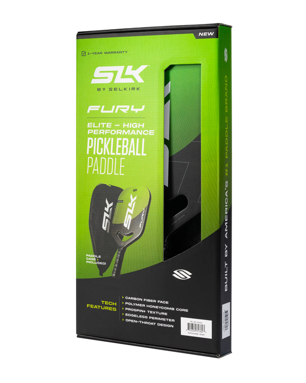 SLK Fury Pickleball Paddle and Case - Green, ELITE - HIGH PERFORMANCE