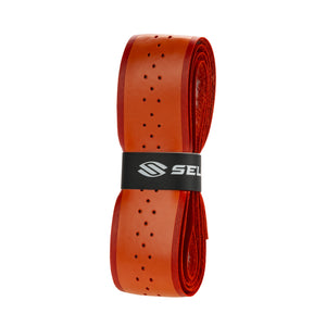 Cushioned Selkirk faux leather grip in orange with perforations