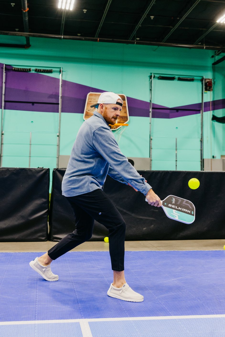 Cory Cotton playing pickleball with the SLK by Selkirk x Dude Perfect Trickshot paddle