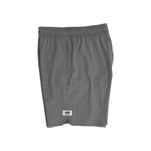 Charcoal Gray Men's Seek Shorts with elastic waistband and lasso drawcord
