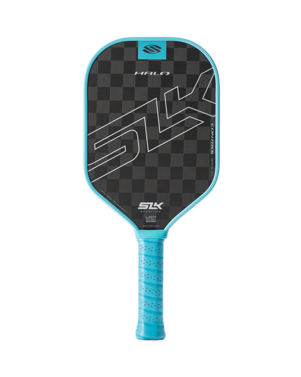 Front view of 	Blue SLK HALO Control - XL - Pickleball Paddle.