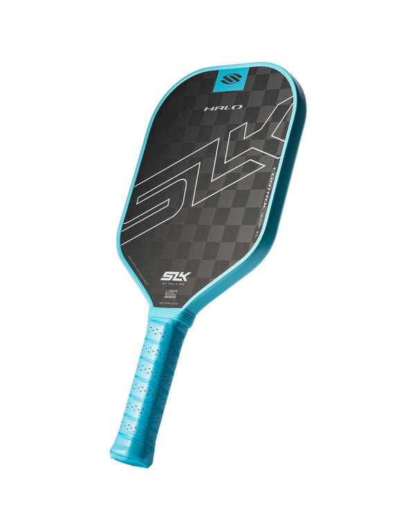 Front view of 	Blue SLK HALO Control - XL - Pickleball Paddle.
