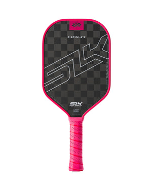 Pink SLK HALO Control - XL pickleball paddle with a textured surface and a pink handle