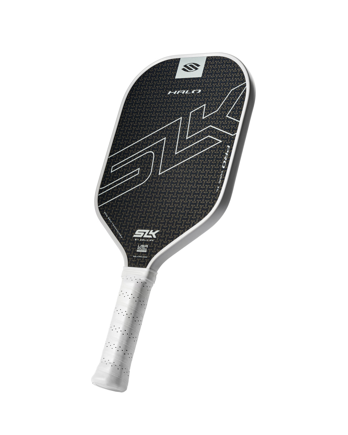 SLK HALO Pro pickleball paddle featuring a Carbon Fiber Kevlar LinkWeave design
