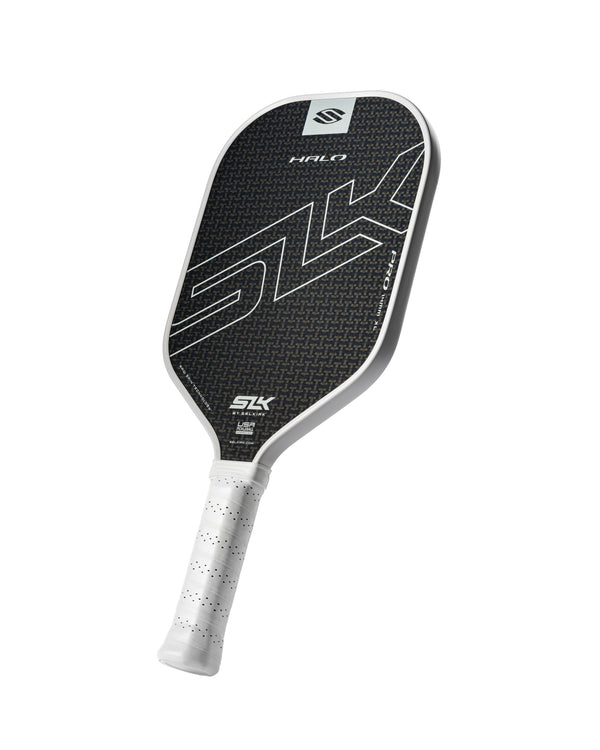 Red SLK HALO Pro - XL Pickleball Paddle with a textured surface and white handle