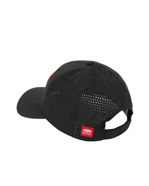 Back view of Selkirk Sport Red Label Wide Brim Performance Hat showing ventilation and logo.