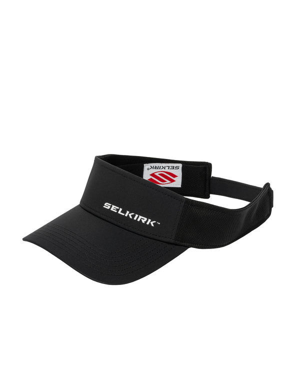 Black Selkirk Sport Performance Pickleball Visor with logo