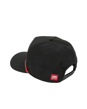 Back view of Selkirk Sport Pickleball Club Rope Hat in black with red emblem.
