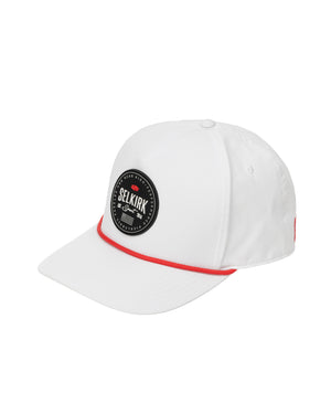 White Selkirk Sport Pickleball Club Rope Hat with red accent and logo