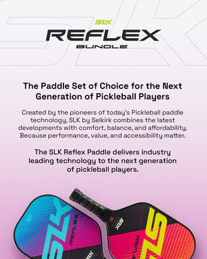 SLK Reflex Pickleball Bundle with paddles and text about its features.