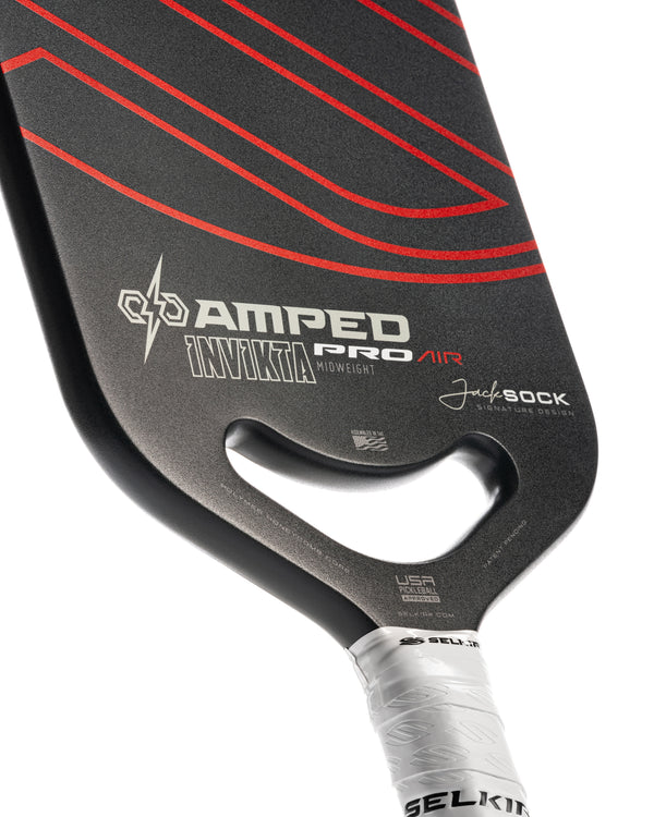 Introducing the Selkirk AMPED Pro Air Invikta pickleball paddle, with a blend of power and control. The AMPED Pro Air Invikta paddle from Selkirk Sport in the Jack Sock-signature color. USA Pickleball-approved.