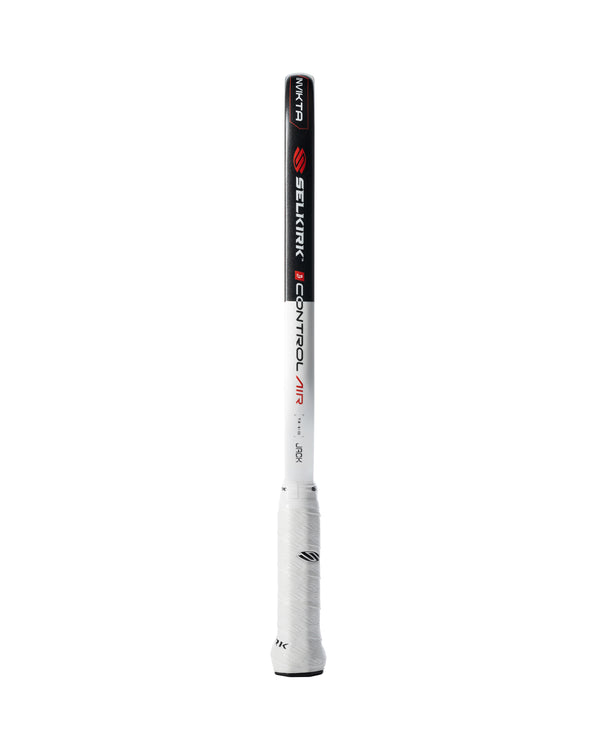 Selkirk LUXX Control Air Invikta pickleball paddle with a white handle and black accents.