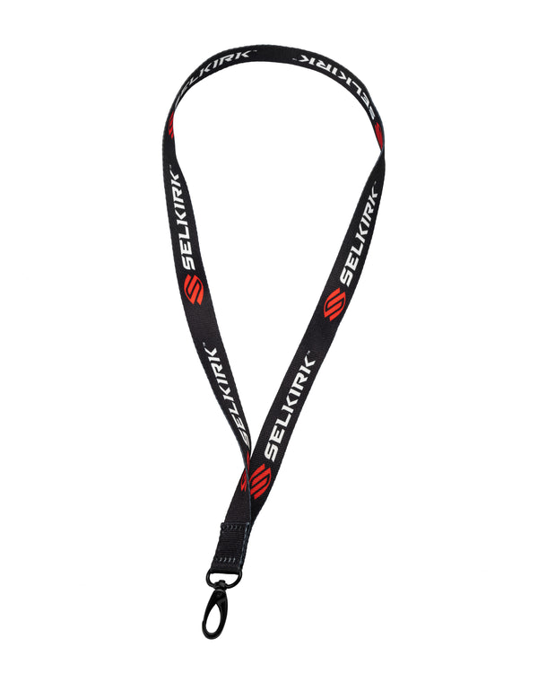 Selkirk Sport Pickleball Lanyard in black with logo and clip