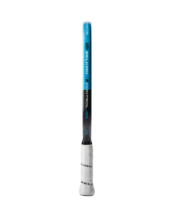 Selkirk Luxx Control Air Invikta Pickleball Paddle in red, gold, and blue.