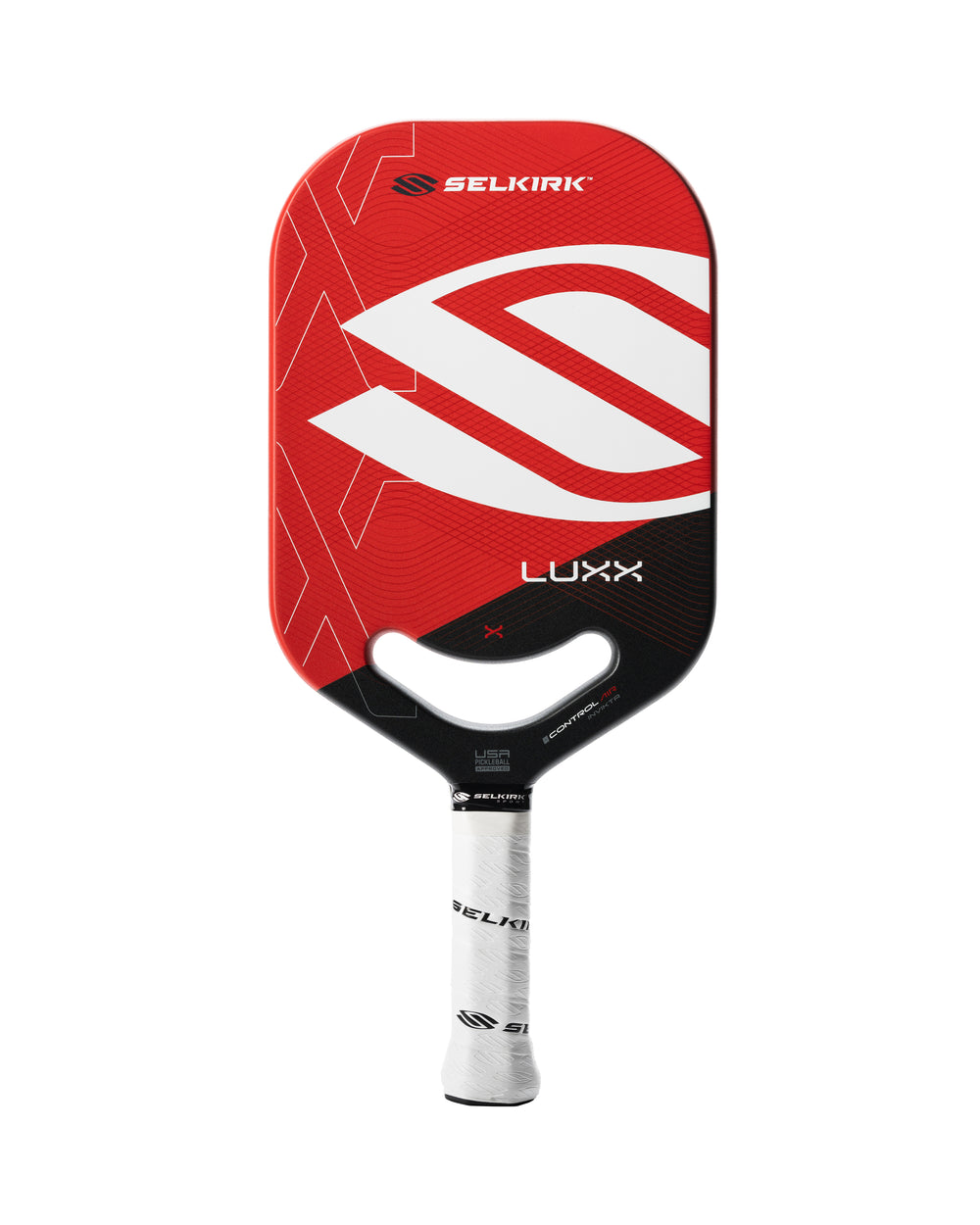 Selkirk Luxx Control Air Invikta Pickleball Paddle in gold with white handle.