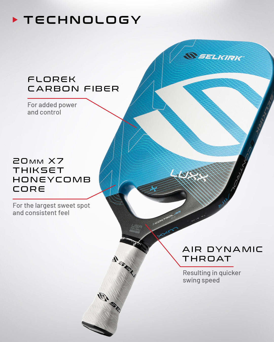 Selkirk Luxx Control Air - S2 - Pickleball Paddle - Blue / None