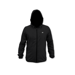Men's Major Rain Jacket in Black, featuring a hood and zip closure.