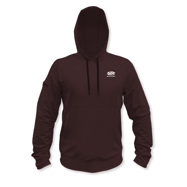 Men's black hoodie with logo on chest