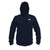 Navy blue Men’s Helm Hoodie with front pouch pocket and hood, made from Dri-Wik™ Poly Spandex fabric.