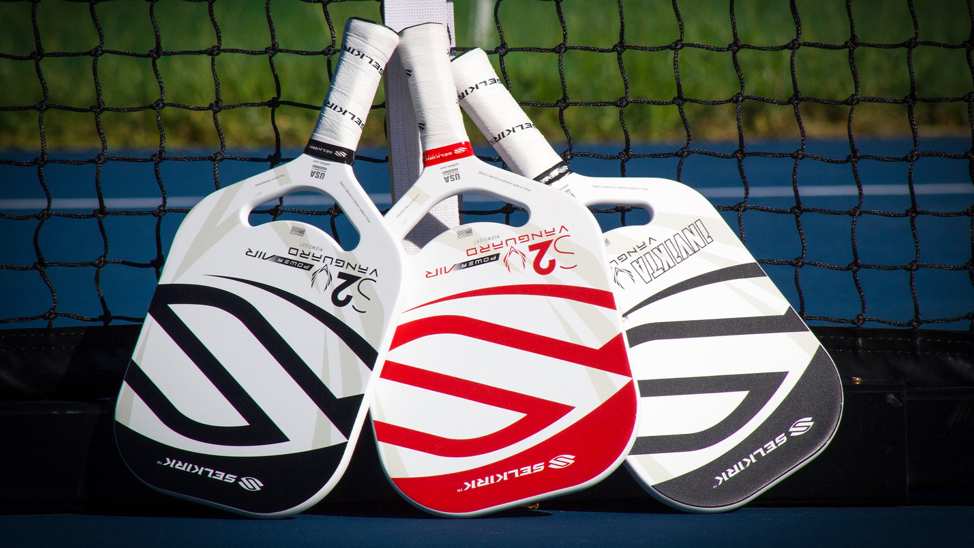 Close up image of the Power Air pickleball paddle