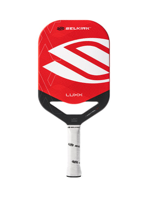 Selkirk LUXX Control Air Pickleball Paddle with InfiniGrit in the Invikta paddle shape. In blue, red, and purple.