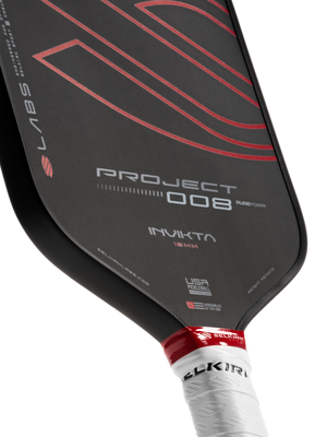 Selkirk LABS Project 008 pickleball paddle in black and red.