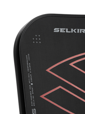 Selkirk LABS Project 008 pickleball paddle in black and red.