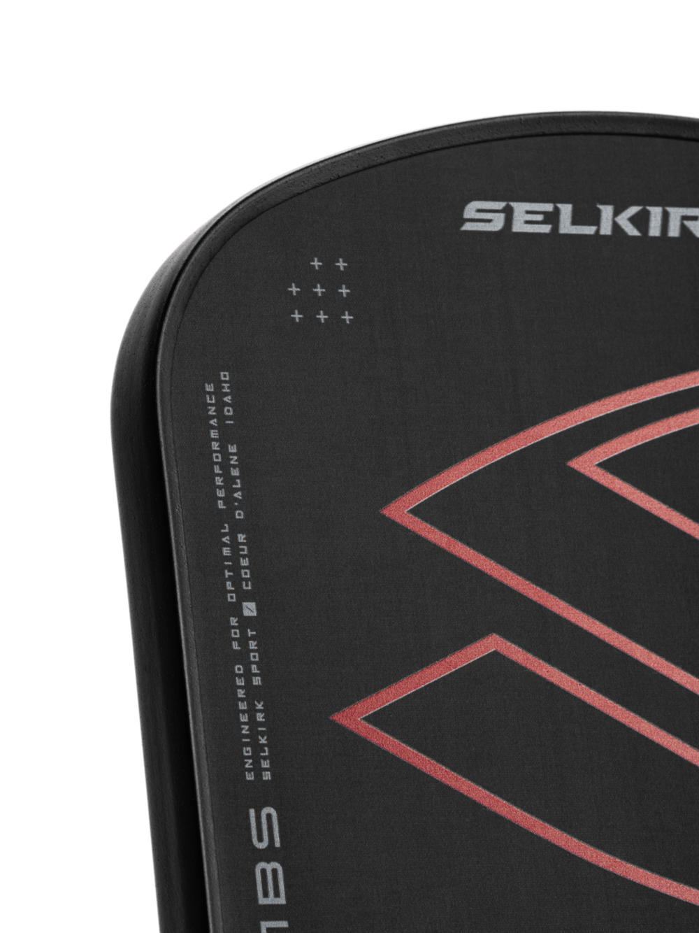 Selkirk LABS Project 008 pickleball paddle in black and red.