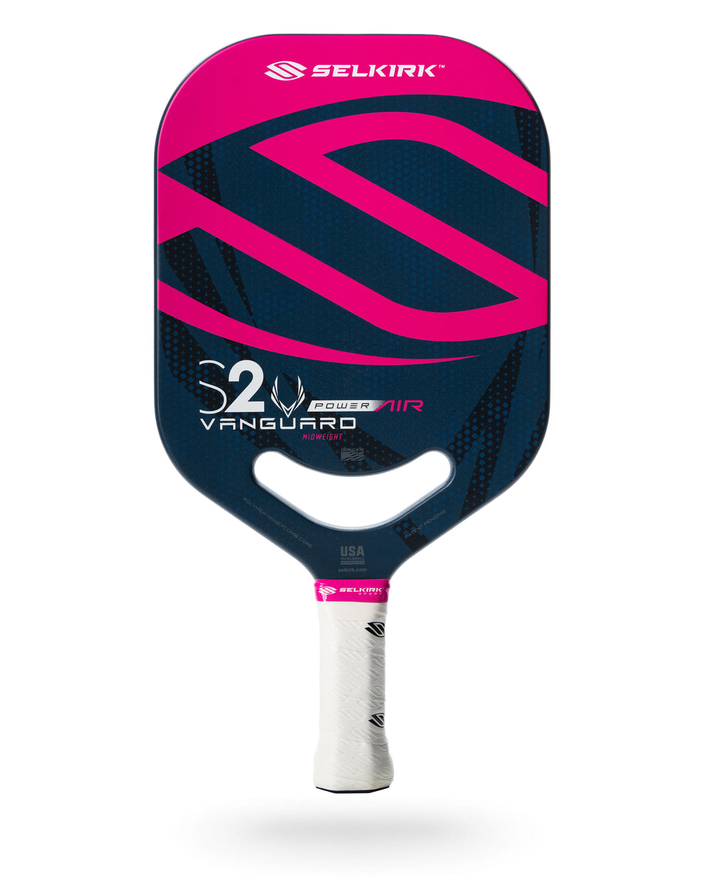 Selkirk VANGUARD Power Air S2 Pickleball Paddle with white and black design