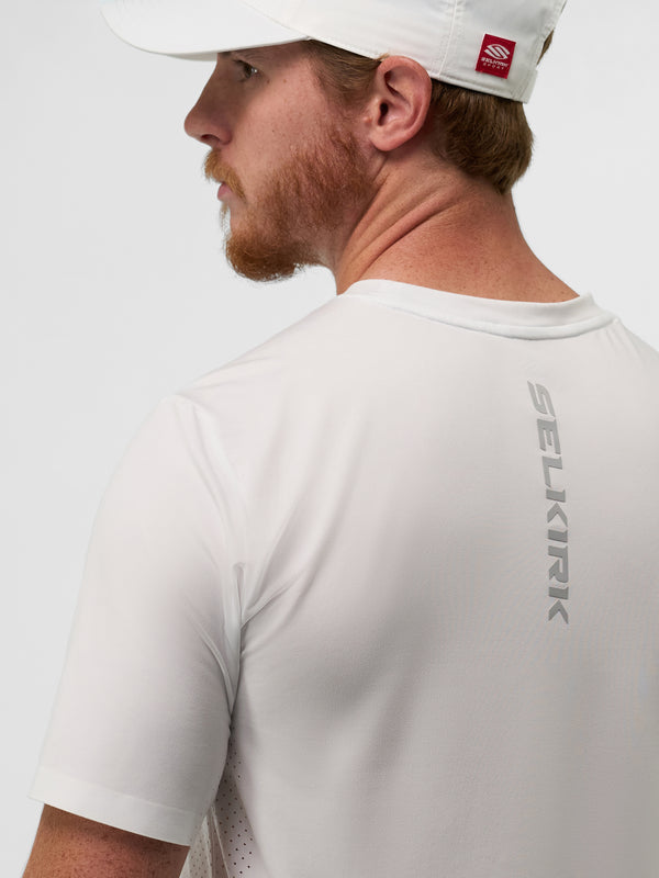 Men's Pro Line Athletic Short Sleeve shirt in Chalk color, showing back view with logo.