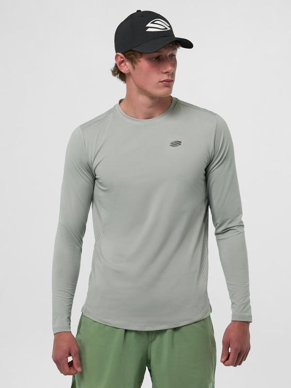 Men's Pro Line Athletic Long Sleeve Shirt in light green, worn by a model